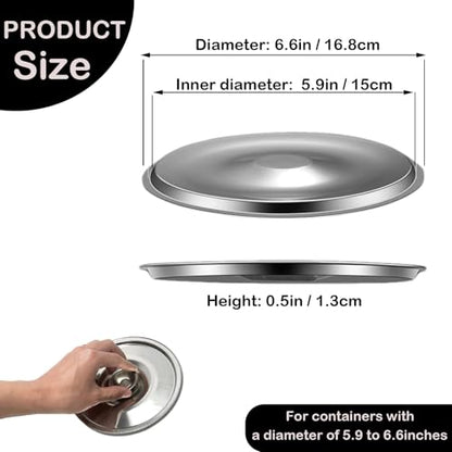 6.3in Milk Pot Lid, Stainless Steel Cover Bowl,Universal Lid for Pots | Small Mini Pan Lid, Bowl Covers, Reusable with Handle,Oven Safe,16CM - size: 16CM