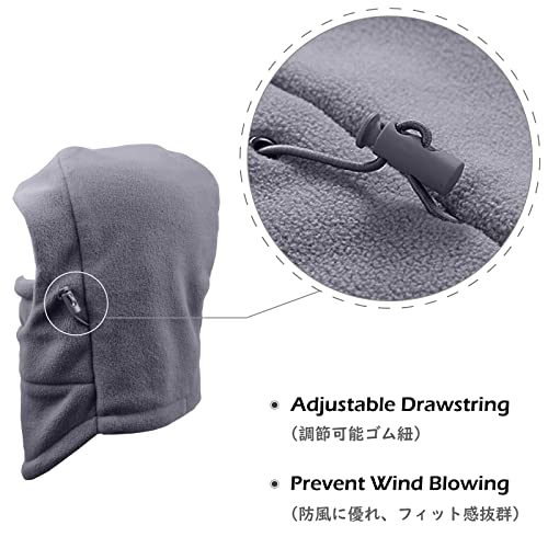 TRIWONDER Kids Winter Hats Balaclava Ski Mask for Boys Girls Toddlers Windproof Adjustable Cold Weather Face Mask Neck Warmer - color: Gray