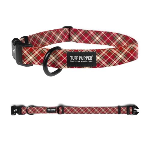 Tuff Pupper Premium Adjustable Dog Collar, Stylish Pattern Collars Designed in USA, Quick Release Buckle, Highland Tartan Small (0.7 Inch Wide x 8-12 Inch Neck) - color: Highland Tartan, size: Small