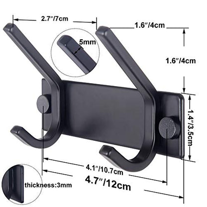 WEBI Coat Rack Wall Mounted,2 Coat Hooks for Hanging Coats,Heavy Duty Metal Hook Rack Hook Rail Coat Hanger Wall Mount for Clothes Entryway Jacket,Black,2 Packs - size: 2 Hooks(2 Pcs)