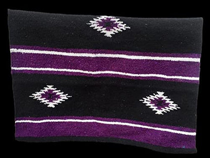 Majestic Ally 36"x 34" Navajo Design Acrylic Saddle Blanket -2.4 lbs (Purple and Black) - color: Purple and Black