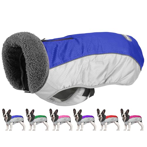 Petglad Dog Coat, Waterproof Ripstop Dog Winter Jacket with Leash Hole, Reflective Adjustable Warm Pet Fleece Snow Sweater for Small Medium Large Dogs - Blue, S - color: Blue, size: S
