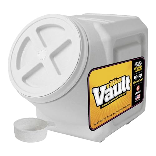 Vittles Vault Traditional Dog and Cat Food Container + Scoop, Gray, 60lbs - size: 60 Pounds