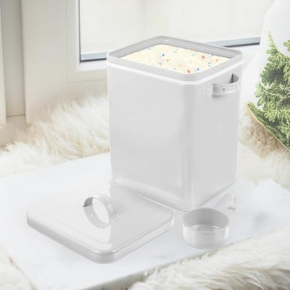 BESTOYARD Metal Storage Bucket with Airtight Lid Iron Food Canister for Grain Flour Laundry Powder Pet Treats 9.05 X 7.28 X 6.49 in Kitchen Counter and Pantry Organizer