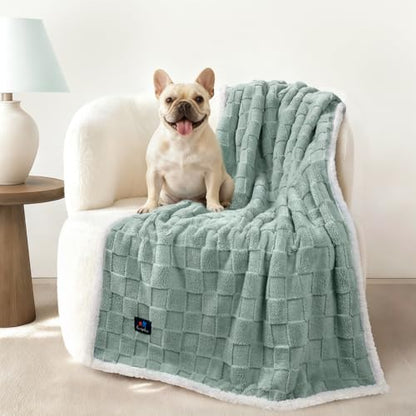 Luciphia Waterproof Dog Blanket, Reversible Fleece & Sherpa, Couch Cover - color: Mint Green, size: Medium (57x40 inch)