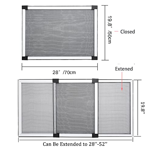 FLYZZZ Expandable Window Screen Large Adjustable Window Screens 19.8''H X 28-52‘’W 5 Pack Replacement Window Screen for Window - color: 5 Packs, size: 19.68 Inches High By 28-52 Inches Wide