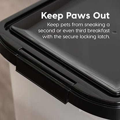 IRIS USA Dog Food Storage Container, Up to 25 lbs, Pearl/Black, Made in USA - color: Pearl/Black, size: 25 lbs