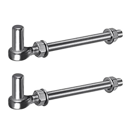 Insaga J Bolt Gate Hinge, 304 Stainless Steel Farm Gate Hinges, M12 x 8'' Gate Hinge Bolt 5/8'' for Chain Link Fence/Farm/Wooden Fence/Driveway, Supports up to 500lbs, 2pcs - color: M12-8''-2PCS