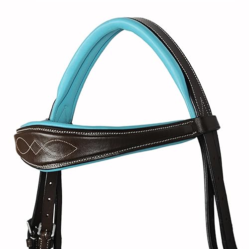 SIE Westwood Anatomical Dressage Bridle with Reins Brown Bridles - size: Cob Dark Brown
