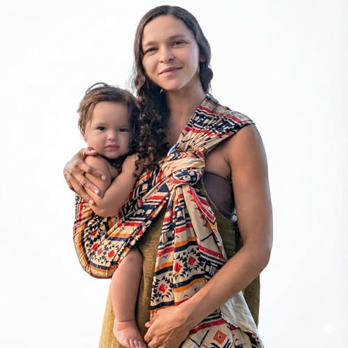 Organic Baby Ring Sling Carrier – Boho Hemp & Eucalyptus Wrap for Newborn to Toddler – Non-Toxic, ASTM-Certified, Ergonomic, Gift Box Included – Sedona Mesa - color: Sedona Mesa
