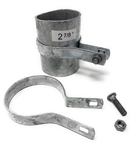 (10 Pack) Tension Bands with Bolts & Nuts for Chain Link Fence, Gate, Posts (2-7/8") - size: 2-7/8"