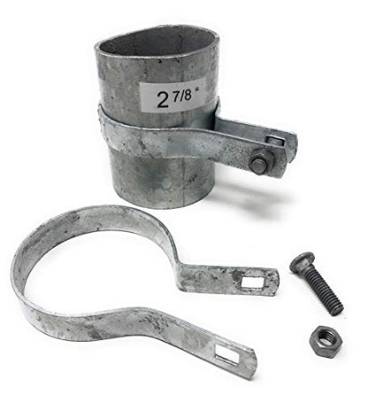 (10 Pack) Tension Bands with Bolts & Nuts for Chain Link Fence, Gate, Posts (2-7/8") - size: 2-7/8"
