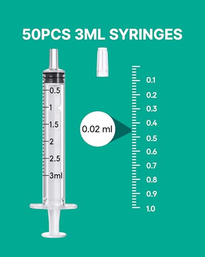 50 Pack 3ml Oral Syringes for Liquid without Needle Individually Wrapped - style: 3ml
