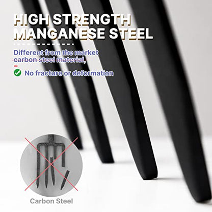 Garden Fork,4-Tine Spading Fork,Compost Fork,Steel Digging Fork,45Inch,Steel Y-Grip,Wooden Handle