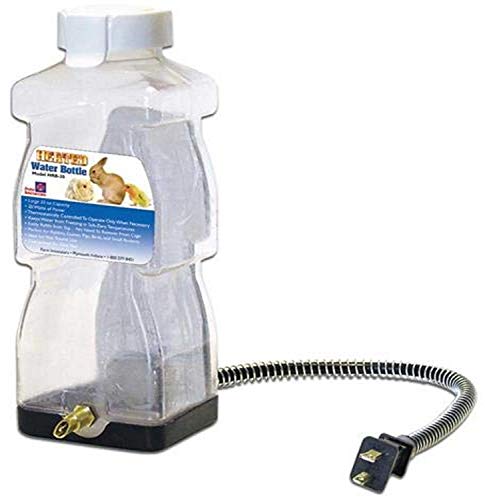 Farm Innovators Model HRB-20 Heated Water Bottle for Rabbits, 32-Ounce, 20-Watt, 4.2 x 4.2 x 11.5 inches ; 1 pounds, White - size: 4.2 x 4.2 x 11.5 inches ; 1 pounds