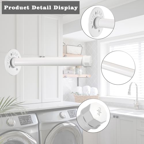 Sumnacon Wall Mounted Clothes Rack for Wardrobe, 2Pcs 10 Inch, White - color: White, size: 10 Inch
