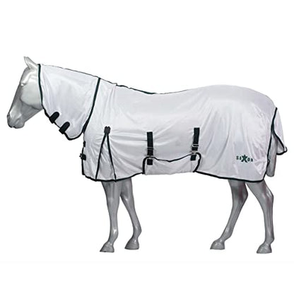 Saxon Mesh with Gusset Belly Wrap Combo Neck, White/Hunter, 57" - color: White/Hunter, size: 57"
