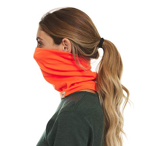 100% Merino Wool - Midweight Neck Gaiter - Skiing Neck Warmer - Winter Face Mask - Multipurpose Headwear - color: Blaze Orange