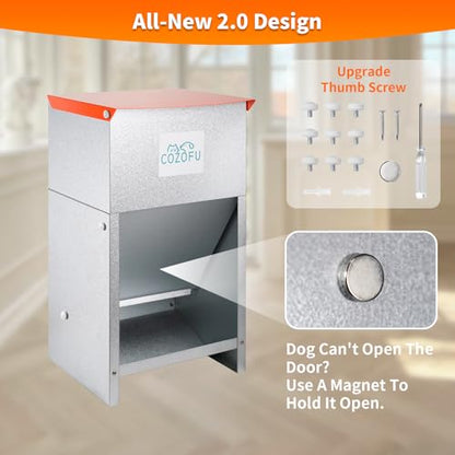 Dog Feeder Galvanized Metal Pet Food Automatic Dispenser 25lbs - color: Green(Feeder)