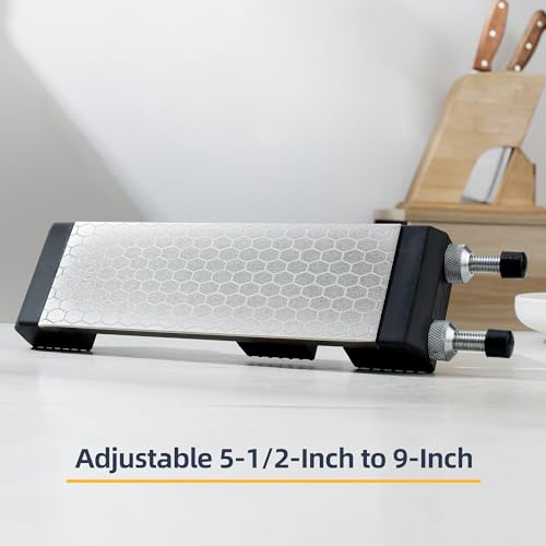 S SATC Sharpening Stone Holder,Adjustable 5-1/2 Inch to 9 Inch,Rubber Stainless Steel No-Slip Sharpening Stone Base for Diamond Stones - size: 5-1/2 Inch to 9 Inch