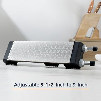 S SATC Sharpening Stone Holder,Adjustable 5-1/2 Inch to 9 Inch,Rubber Stainless Steel No-Slip Sharpening Stone Base for Diamond Stones - size: 5-1/2 Inch to 9 Inch