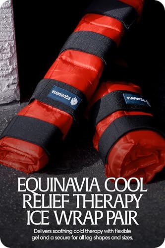 Equinavia Cool Relief Therapy Equine Ice Boots for Horses-Gel Cooling Wraps - color: Red - Pair