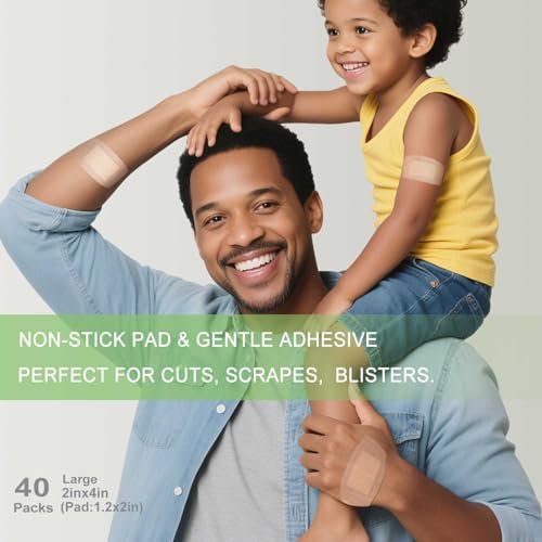 NeuHeils Silicone Bandages for Sensitive Skin, Large 2"x4", 40 Pack - size: 2''x4''(40 Packs)