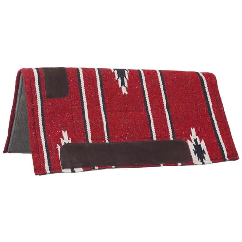 Tough 1 Tough-1 Sierra Square Saddle Pad/Felt Bottom - color: Red/Black/Cream