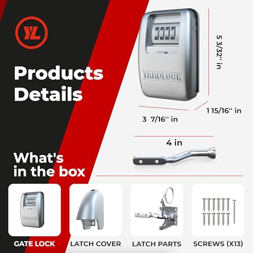 Keyless Gate Lock – Secure Fence Lock and Latch – Strong Durable System (XLS – Silver Heavy Duty – 2-Pack) - style: XLS - Heavy Duty (2 Pack)