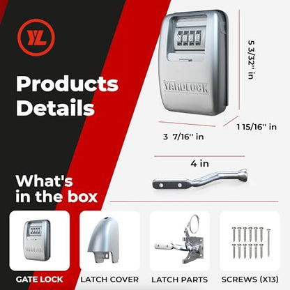 Keyless Gate Lock – Secure Fence Lock and Latch – Strong Durable System (XLS – Silver Heavy Duty – 2-Pack) - style: XLS - Heavy Duty (2 Pack)