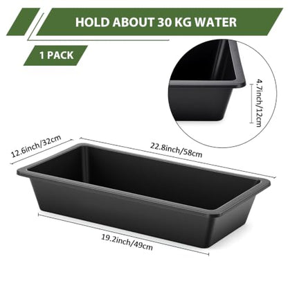 Geelin 4 Pcs 4.5 Gallon/18 Quart Plastic Livestock Water Trough, Black - color: Black, size: 4.5 Gallon/18 Quart