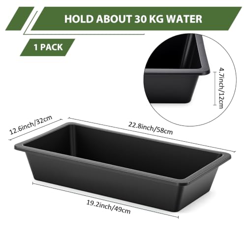 Geelin 4 Pcs 4.5 Gallon/18 Quart Plastic Livestock Water Trough, Black - color: Black, size: 4.5 Gallon/18 Quart