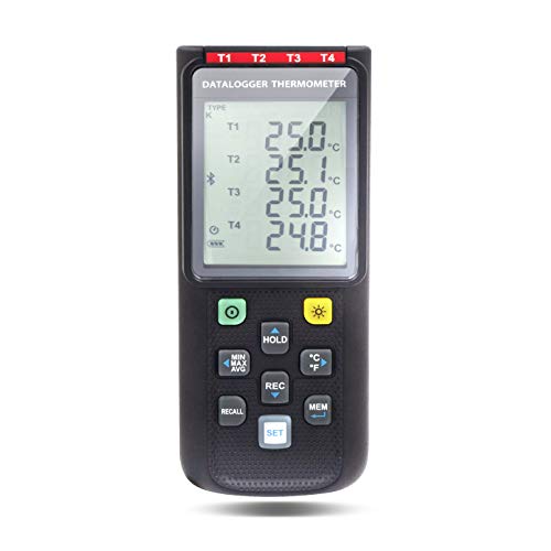 PerfectPrime TC0521, 4 Channels Thermocouple Thermometer K,J,E,T,N,R,S Type Data Logger, USB PC & Wireless to Mobile app iOS/Android - style: 4 CH, K/J/E/T/N/R/S Datalog Wireless