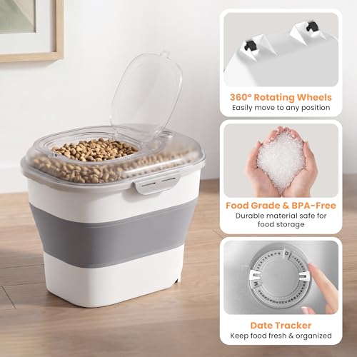 50 Lbs Rice Storage Container, Collapsible Pet Food Container - color: 50lbs