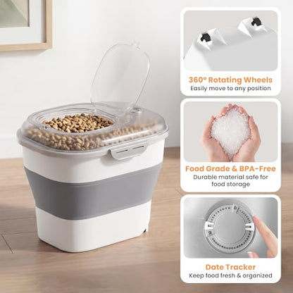 50 Lbs Rice Storage Container, Collapsible Pet Food Container - color: 50lbs