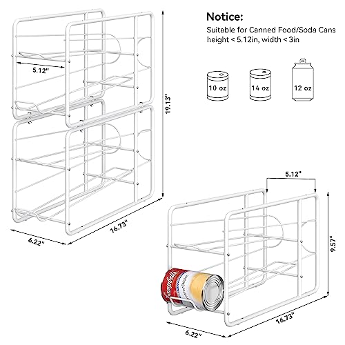 MOOACE 4 Pack Can Organizer for Pantry, Stackable Soda Can Dispenser Rack - color: White