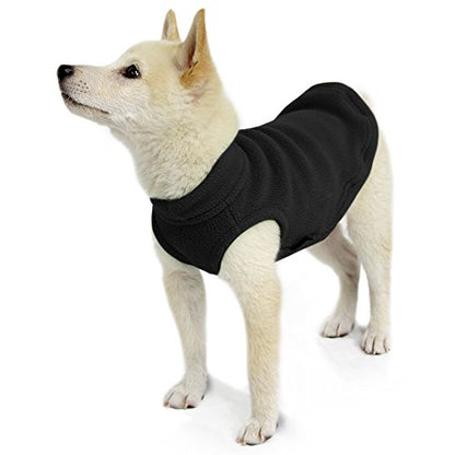 Gooby Stretch Fleece Vest Dog Sweater, Black, X-Small - color: Black, size: X-Small Length (7")