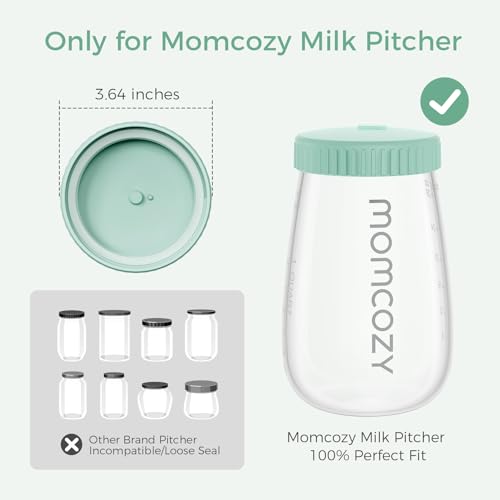 Momcozy Glass Breast Milk Pitcher Lid, Dishwasher Safe Food Grade Caps 1pc - color: Green, size: Flat Lid