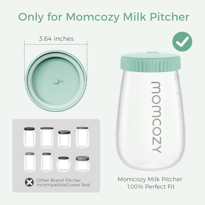 Momcozy Glass Breast Milk Pitcher Lid, Dishwasher Safe Food Grade Caps 1pc - color: Green, size: Flat Lid