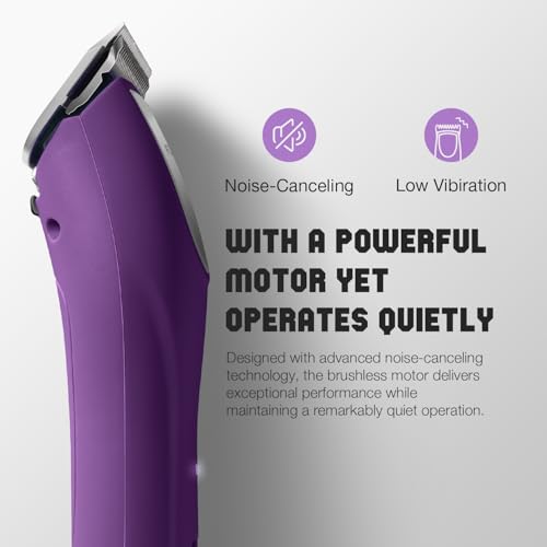 Professional Dog Grooming Clippers 2-Speed Detachable Blade 10# - color: Violet