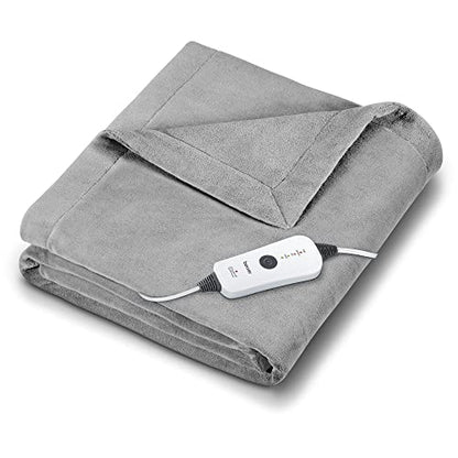Beurer Heated Electric Blanket, Cozy-Soft Fleece Throw, Auto shut-off, 50x60 in (Adult Size), Portable Heating Blanket for Bed, Desk & Office with Control, Perfect for Home & Travel, HD71