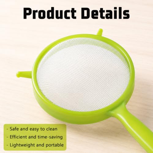 3PCS Fine Nylon Mesh Strainers, Sieve Fine Mesh Colander Flour Sifter | Food-Grade Nylon Mesh Colander with Handle Kitchen Filter Tool for Coffee Soy Milk Juice Tea Yogur Pasta