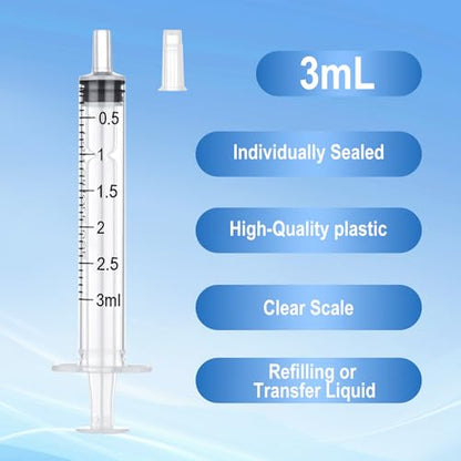 3ml Disposable Luer Slip Syringes Without Needles, 10-Pack - style: 3ml