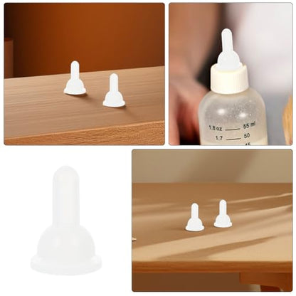 Pet Feeding Bottle Nipple Replacement Kit 8 Pack Silicone Nursing Nipples for Puppy Kitten Rabbit Small Animal Feeding Washable Bottle Accessory for Daily Use