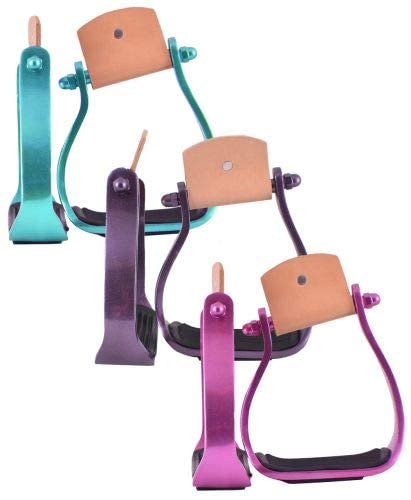 Showman Color Coated Angled Aluminum Stirrups - color: Pink
