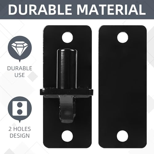 Wall Mount Gate Hinges, Black Farm Gate Hinge, 2 Pack Chain Link Fence Gate Hinge with 5/8 Hinge Pin (Screws Included), Heavy Duty Gate Hinges for Metal Gates Wooden Fences… - color: Black-2PCS