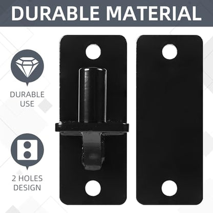 Wall Mount Gate Hinges, Black Farm Gate Hinge, 2 Pack Chain Link Fence Gate Hinge with 5/8 Hinge Pin (Screws Included), Heavy Duty Gate Hinges for Metal Gates Wooden Fences… - color: Black-2PCS