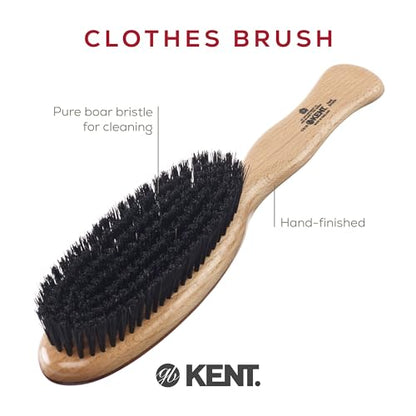Kent CS1B Clothes Brush, Fabric Lint Remover for Cotton, Wool, Suede and Silk, Pure Black Bristles Handcrafted Two Tone Cherrywood Veneer Remover for Dust, Fluff and pet Hair. Made in England - style: CS1B