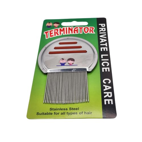 Terminator Stainless Steel Lice Comb, Professional Nit Removal Tool for All Hair Types