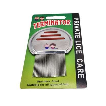 Terminator Stainless Steel Lice Comb, Professional Nit Removal Tool for All Hair Types
